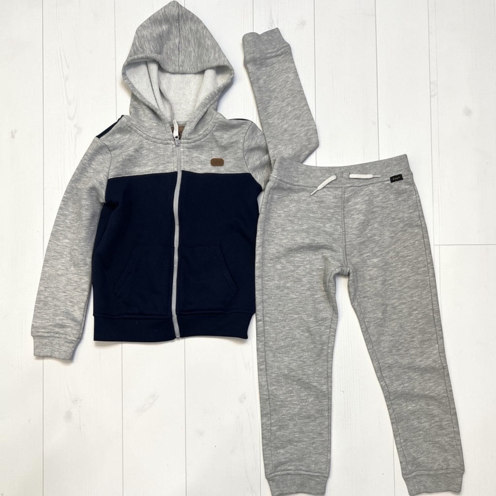 Lee Boys Gray Navy Blue Jumpsuit Set Size 6 Casual Everyday Kids Wardrobe Staple